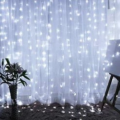 Flash Sale 😍 Curtain String Lights, 300 LED 9.8ft X 9.8ft 8 Lighting Modes Fairy Lights USB Powered, Waterproof Lights For 🔔 Christmas Party Wedding Outdoor Indoor Wall Decorations (White) 😍 -Lighting & Ceiling Fans Shop 517yIlD6eNS. AC