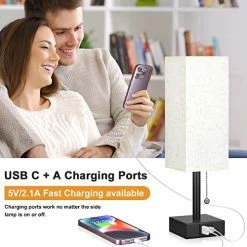 Coupon 🎁 Aooshine Bedside Table Lamp With 3 Levels Brightness - 2700/3500/5000K Small Lamp With USB C+A Ports, Nightstand Lamp With 3 Color Modes By Pull Chain, Bedroom Lamp For Living Read Work(LED Bulb Included) D-grey Shad ✔️ -Lighting & Ceiling Fans Shop 518CkGNNMSL