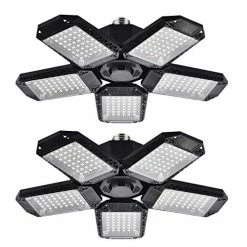 Flash Sale 😀 2 Pack LED Garage Lights, 120W Deformable LED Garage Ceiling Lights With 5 Adjustable Panels, 12000LM E26 LED Shop Lights For Garage, Basement, Barn, High Bay Light (2 Pack) 🤩