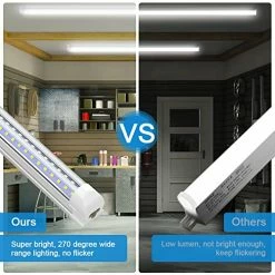 Discount 🛒 8FT LED Shop Light Fixture, 72W 9360LM 6000K Cool White,High Output Linkable Tube Light, Double Sided V Shape T8 8 Foot LED Shop Lights For Garage, Warehouse, 4 Pack 🧨 -Lighting & Ceiling Fans Shop 519qAOipSmL