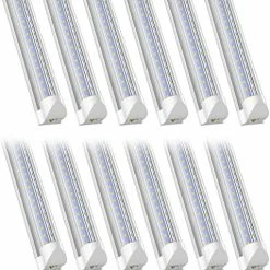 Discount 🛒 8FT LED Shop Light Fixture, 72W 9360LM 6000K Cool White,High Output Linkable Tube Light, Double Sided V Shape T8 8 Foot LED Shop Lights For Garage, Warehouse, 4 Pack 🧨 -Lighting & Ceiling Fans Shop 519xDTAdciL. AC