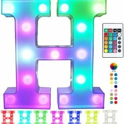 Hot Sale ✨ Colorful LED Marquee Letter Lights With Remote – Light Up Marquee Signs – Party Bar Letters With Lights Decorations For The Home - Multicolor A 🧨 -Lighting & Ceiling Fans Shop 51A9EJxwPkL. AC