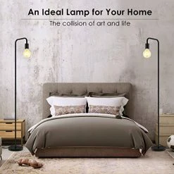 Buy 🤩 Floor Lamp, Industrial Floor Lamp, 63 Inch Standing Lamp, E26 Socket, On/Off Footswitch, Whole Metal, ETL Listed, Modern Floor Lamp For Bedroom, Living Room, Minimalist, Vintage, Mid Century Whi 🤩