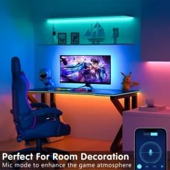 Best reviews of 😉 100ft Led Strip Lights (2 Rolls Of 50ft) Bluetooth Smart App Music Sync Color Changing RGB Led Light Strip With Remote And Power Adapter,Led Lights For Bedroom Room Home Decor Party Festiva 🤩 -Lighting & Ceiling Fans Shop 51AxkmK2GxL
