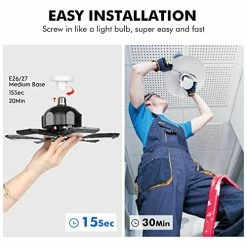 Best deal ✔️ 2 Pack LED Garage Lights 160W Deformable 6000LM Close To Ceiling Light Fixtures E26 E27 Screw-in Six Leaf Glow Lighting, Ultra Bright LED Shop Light With 6 Adjustable Panels For Work Shop Warehouse 🤩 -Lighting & Ceiling Fans Shop 51B8q3FdlrL