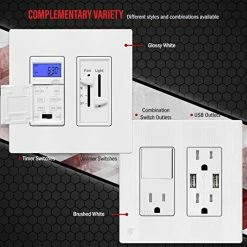 Best reviews of 🤩 SI8832-W-STICKER Screwless Decorator Wall Plates Child Safe Outlet Covers, Size 2-Gang 4.68" H X 4.73” L, Unbreakable Polycarbonate Thermoplastic, SI8832-W, Glossy, White ⌛ -Lighting & Ceiling Fans Shop 51BbS66MZIL