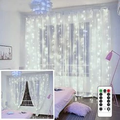 Coupon 😍 String Lights Curtain,USB Powered Fairy Lights For Bedroom Wall Party,8 Modes & IP64 Waterproof Ideal For Outdoor Wedding Decor (White,7.9Ft X 5.9Ft) 👍 -Lighting & Ceiling Fans Shop 51Czf3DVnBL. AC