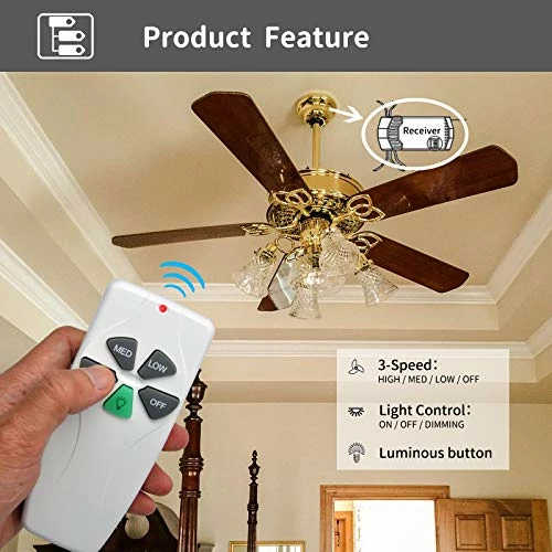 Hot Sale π€© Universal Ceiling Fan Remote Control Kit, Replacement For Harbor Breeze, Hunter, Hampton Bay, Litex, 3-Speed, Light Dimmer, With Receiver FAN28R, Replace FAN-53T 2AAZPFAN-53T FAN-11T KUJCE9103 UC7030T β€οΈ 4 Hot Sale π€© Universal Ceiling Fan Remote Control Kit, Replacement For Harbor Breeze, Hunter, Hampton Bay, Litex, 3-Speed, Light Dimmer, With Receiver FAN28R, Replace FAN-53T 2AAZPFAN-53T FAN-11T KUJCE9103 UC7030T β€οΈ - Image 2