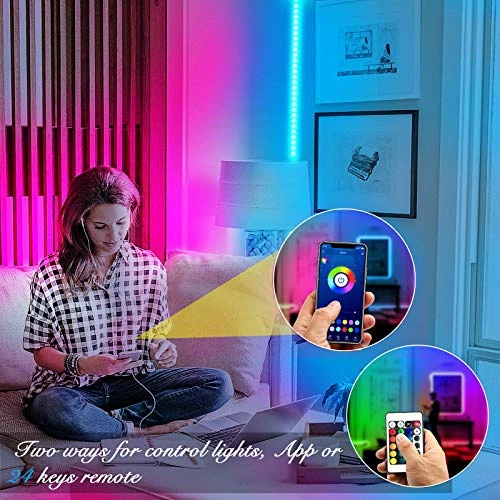 Flash Sale 🎁 Led Strip Lights 100ft (2 Rolls Of 50ft) Smart Light Strips With App Control Remote, 5050 RGB Led Lights For Bedroom, Music Sync Color Changing Lights For Room Party 🌟 7 Flash Sale 🎁 Led Strip Lights 100ft (2 Rolls Of 50ft) Smart Light Strips With App Control Remote, 5050 RGB Led Lights For Bedroom, Music Sync Color Changing Lights For Room Party 🌟 - Image 5