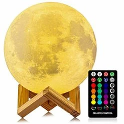 Brand new 🎉 Moon Lamp, LOGROTATE 16 Colors LED Night Light 3D Printing Moon Light With Stand & Remote/Touch Control And USB Rechargeable, Moon Light Lamps For Kids Friends Lover 🥳 Birthday Gifts (Diameter 4.8 INCH) 🔔 -Lighting & Ceiling Fans Shop 51DZsVGqhYL