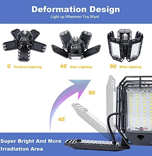 Cheapest π 2 Pack LED Garage Light , 150W Ultra Bright LED Shop Light With 5 Adjustable Panels,15000LM 6500K E26/E27 Deformable LED Garage Ceiling Lights For Garage, Workshop π 3 Cheapest π 2 Pack LED Garage Light , 150W Ultra Bright LED Shop Light With 5 Adjustable Panels,15000LM 6500K E26/E27 Deformable LED Garage Ceiling Lights For Garage, Workshop π