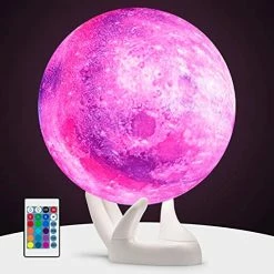 Best reviews of 👍 Galaxy Lamp, 3D Printing Moon Lamp 7.1inch Moon Light 16 Colors Moon Night Light With Remote/Touch Control And USB Rechargeable, Cool Gifts For Kids 👧 Girls Boys 👩 Women Lover (Black Hand Stand) ❤️ -Lighting & Ceiling Fans Shop 51FIrtWPKCL. AC