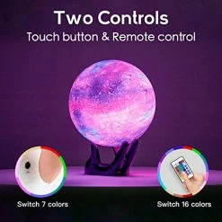 Best reviews of 👍 Galaxy Lamp, 3D Printing Moon Lamp 7.1inch Moon Light 16 Colors Moon Night Light With Remote/Touch Control And USB Rechargeable, Cool Gifts For Kids 👧 Girls Boys 👩 Women Lover (Black Hand Stand) ❤️ -Lighting & Ceiling Fans Shop 51FO7zEnwpL