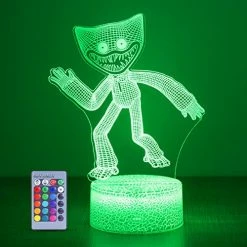 Hot Sale ⌛ Huggy Wuggy Night Light: 3D Poppy Night Light, Poppy Games Lamp With Remote Control, 3D Illusion Lamp For Bedroom Decoration And 🥳 Birthday ❄ Christmas Gifts 🧨