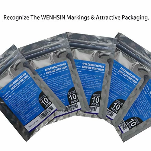 Brand new 🔥 WENHSIN 10Packs 4-Pin RGB LED Light Strip Connectors 10mm Unwired Gapless Solderless Adapter Terminal Extension For SMD 5050 Multicolor LED Strip (10Pack 4PIN RGB Connector) 🔥 6 Brand new 🔥 WENHSIN 10Packs 4-Pin RGB LED Light Strip Connectors 10mm Unwired Gapless Solderless Adapter Terminal Extension For SMD 5050 Multicolor LED Strip (10Pack 4PIN RGB Connector) 🔥 - Image 4