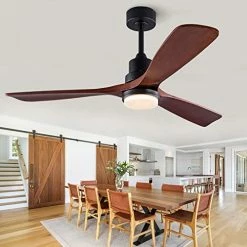 Best deal 💯 52” Ceiling Fans With Lights Remote Control,Indoor Outdoor Wood Ceiling Fan With 3 Blade For Patio Living Room, Bedroom, Office, ☀️ Summer House, Etc Nature Wood Blades White Body 🎉 -Lighting & Ceiling Fans Shop 51GdpXqU2YL. AC