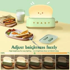 Hot Sale 👏 Desk Decor Toaster Lamp, Rechargeable Small Lamp With Smile Face Toast Bread Cute Toaster Shape Room Decor Night Light For Bedroom, Bedside, Living Room, Dining, Desk Decorations, Gift (Green) 🎁 -Lighting & Ceiling Fans Shop 51GhhZkfNxL