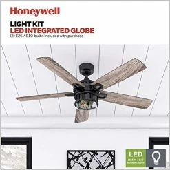 Outlet 🔥 Bonterra - 52-in Indoor Fan With Remote Control- LED Ceiling Fan With Light - Contemporary Room Fan With Dual Finish Blades - Model 50690-01 (Matte Black) 💯 -Lighting & Ceiling Fans Shop 51H2CdmXppL