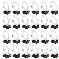 Cheapest ✔️ 24 Pack 6 Inch Ultra Thin LED Recessed Ceiling Lights Slim, 5000K Daylight, Dimmable 14W=100W, 850 LM, Smooth Trim Damp Rated, Canless Wafer Thin With Junction Box - ETL & Energy Star 🔔