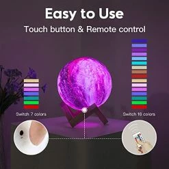 Top 10 😍 Moon Lamp Galaxy Lamp 5.9 Inch 16 Colors LED 3D Moon Light, Remote & Touch Control Lava Lamp Moon Night Light Gifts For 👧 Girls Boys Kids 👩 Women 🎂 Birthday ✨ -Lighting & Ceiling Fans Shop 51HFmQ8P9yL