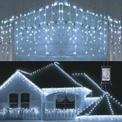 New 💯 Christmas Icicle Lights Outdoor, 360 LED 29.5ft 8 Modes Fairy Icicle String Lights With 60 Drops, Led 🎄 Christmas Twinkle Lights For Holiday, Party, Wedding, Eaves, 🎄 Christmas Decorations (White) 🔔 -Lighting & Ceiling Fans Shop 51HtIlLyj6L. AC