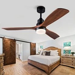 Best deal 💯 52” Ceiling Fans With Lights Remote Control,Indoor Outdoor Wood Ceiling Fan With 3 Blade For Patio Living Room, Bedroom, Office, ☀️ Summer House, Etc Nature Wood Blades White Body 🎉 -Lighting & Ceiling Fans Shop 51HvBAUaMmL. AC