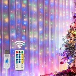Flash Sale 👍 Window Curtain String Lights, 300 LED 8 Lighting Modes Fairy Copper Light With Remote, USB Powered Waterproof For ❄ Christmas Bedroom Party Wedding Home Garden Wall Decorations, Cool White ❤️ -Lighting & Ceiling Fans Shop 51I2LmjNc8L. AC