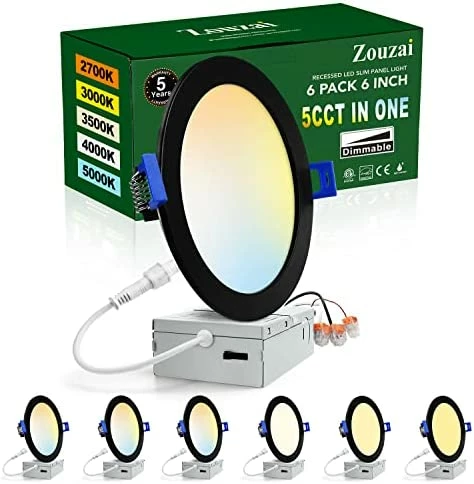 New ❤️ 12 Pack 6 Inch 5CCT Ultra-Thin LED Recessed Ceiling Light With Junction Box, 2700K-5000K Selectable, Dimmable Led Downlight,13W Eqv 120W, Led Can Lights- ETL 1 Pack 5cct 😍 13 New ❤️ 12 Pack 6 Inch 5CCT Ultra-Thin LED Recessed Ceiling Light With Junction Box, 2700K-5000K Selectable, Dimmable Led Downlight,13W Eqv 120W, Led Can Lights- ETL 1 Pack 5cct 😍 - Image 11