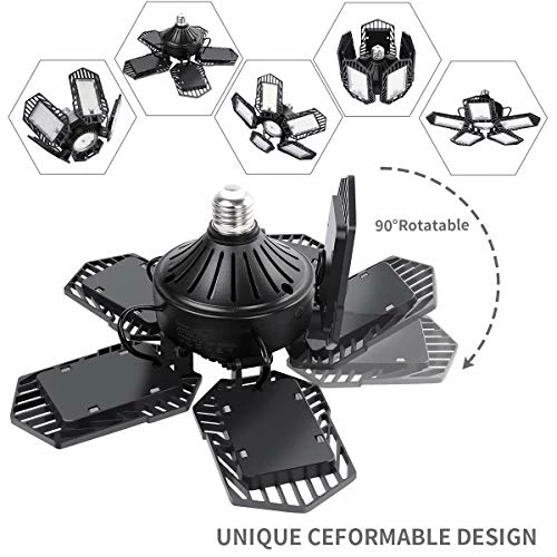 Coupon π 2-Pack Garage Lights 150W Garage LED Light - 15000LM 6500K Deformable Garage Light Ceiling LED With 6 Glow Panels Screw In Garage Lighting With E26/E27 Screw Socket For Basement Workshop Warehouse π 7 Coupon π 2-Pack Garage Lights 150W Garage LED Light - 15000LM 6500K Deformable Garage Light Ceiling LED With 6 Glow Panels Screw In Garage Lighting With E26/E27 Screw Socket For Basement Workshop Warehouse π - Image 5