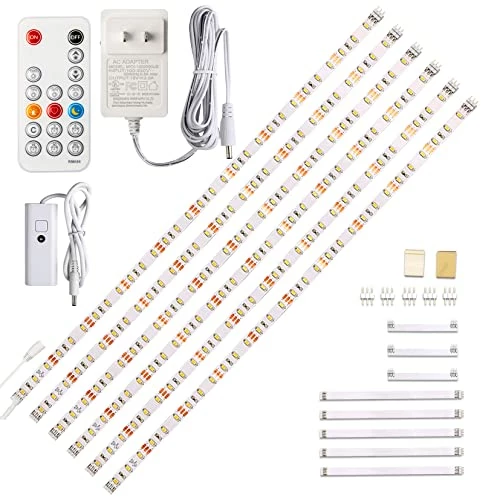 Discount π Under Cabinet LED Lighting Kit, 6 PCS LED Strip Lights With Remote Control Dimmer And Adapter, Dimmable For Kitchen Cabinet,Counter,Shelf,TV Back,Showcase 2700K Warm White,Bright 1500lm,Timing β¨ 3 Discount π Under Cabinet LED Lighting Kit, 6 PCS LED Strip Lights With Remote Control Dimmer And Adapter, Dimmable For Kitchen Cabinet,Counter,Shelf,TV Back,Showcase 2700K Warm White,Bright 1500lm,Timing β¨