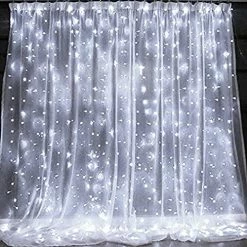 Flash Sale 😍 Curtain String Lights, 300 LED 9.8ft X 9.8ft 8 Lighting Modes Fairy Lights USB Powered, Waterproof Lights For 🔔 Christmas Party Wedding Outdoor Indoor Wall Decorations (White) 😍 -Lighting & Ceiling Fans Shop 51JI9rAXzsS