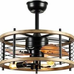 Outlet ✔️ Ceiling Fans With Lights - Modern Enclosed Ceiling Fan Indoor With Remote Control, Black Caged Industrial Ceiling Fan Light Kit For Living Room, Bedroom, Kitchen (Stripped) ❤️ -Lighting & Ceiling Fans Shop 51JrNgdiBBL. AC
