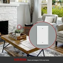 Deals 😉 Blank Cover Wall Plate, Gloss Finish, Standard Size 1-Gang 4.50" X 2.76", Polycarbonate Thermoplastic, 8801-W, White ❤️ -Lighting & Ceiling Fans Shop 51KLoDAHYfL