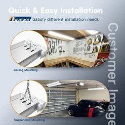 Deals 🧨 Bounder Deformable LED Shop Light For Workshop, 6400LM 80W 4FT Utility Shop Lighting Fixture With Plug And Adjustable Panel, 5000K Daylight, Hanging Or Flush Mount For Shop, Garage, Workbench, 1 Pack White | 1 Pack 🌟 -Lighting & Ceiling Fans Shop 51KLy9tsffL