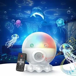 Coupon 😉 Ocean Night Light Projector For Kids, Octopus Decor Toys For 3-8 Year Old Boys, 3 In 1 Star&Moon Projection For 2-10 Year Old 👧 Girls, 9 Lullaby Songs, Toddler Toys, Adjustable 360-Degree Rotation White 😉 -Lighting & Ceiling Fans Shop 51LSXKwIO3L. AC