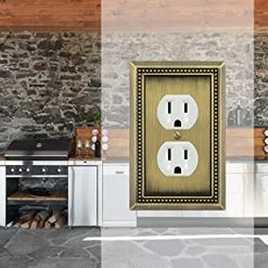 Budget 🔥 Sunken Pearls Decorative Wall Plate Switch Plate Outlet Cover (Single Duplex, 2PK, Antique Brass) 👍 -Lighting & Ceiling Fans Shop 51LewcKKwfS