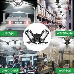 Best reviews of 🌟 LED Garage Light 4 Pack, 6000LM 6000K 60W Garage Lights, Deformable Bright LED Garage Ceiling Lights With 4 Adjustable Panels, Garage Led Light, Garage Lighting For Basement, Barn E26/E27 👏 -Lighting & Ceiling Fans Shop 51Lhzihx9DL
