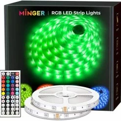 Discount ✔️ LED Strip Lights 16.4ft, RGB Color Changing LED Lights For Home, Kitchen, Bedroom, Dorm Room, Bar, LED Lights For 🎄 Christmas Decorations With IR Remote Control, 5050 LEDs, DIY Mode 👍 -Lighting & Ceiling Fans Shop 51LinblrH8L. AC