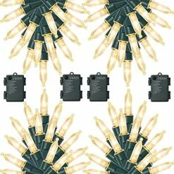 Brand new 🧨 50 LED Outdoor 🎄 Christmas Lights, 16 FT Battery Operated Mini String Lights With 8 Modes & Timer, Xmas Tree Lights Waterproof For Patio Garden Party Wedding Holiday Decor, Multicolor ⌛ -Lighting & Ceiling Fans Shop 51M65IQRWL. AC