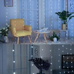 Flash Sale 👍 Window Curtain String Lights, 300 LED 8 Lighting Modes Fairy Copper Light With Remote, USB Powered Waterproof For ❄ Christmas Bedroom Party Wedding Home Garden Wall Decorations, Cool White ❤️ -Lighting & Ceiling Fans Shop 51MUtejCDhL