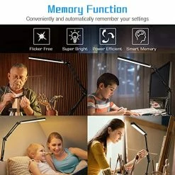 Cheap ✔️ LED Desk Lamp, Swing Arm Desk Light With Clamp, 3 Lighting 10 Brightness Eye-Caring Modes, Reading Desk Lamps For Home Office 360 Degree Spin With USB Adapter & Memory Function Black-14W White-aluminum Clip 😍 -Lighting & Ceiling Fans Shop 51Ma7D5NJqS