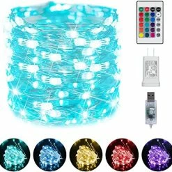 Budget 😍 Color Changing Fairy String Lights - 33 Ft 100 LED USB Silver Wire Lights With Remote And Timer, Starry Fairy Lights For Bedroom Party Craft Indoor 🎁 Christmas Decoration, 16 Colors, Adapter Included 🛒 -Lighting & Ceiling Fans Shop 51NV5bSGERL. AC