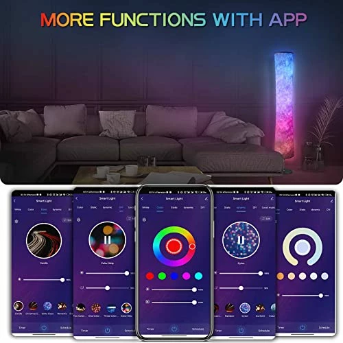 Outlet ๐ฅ Floor Lamp, RGB Color Changing Led Lamp, Smart Lamp Alexa APP Control, Modern Floor Lamp With DIY Mode, Music Sync And White Fabric Shade, Standing Lamp For Living Room Bedroom Game Room Round (non-rgb) High Brightness ๐ 7 Outlet ๐ฅ Floor Lamp, RGB Color Changing Led Lamp, Smart Lamp Alexa APP Control, Modern Floor Lamp With DIY Mode, Music Sync And White Fabric Shade, Standing Lamp For Living Room Bedroom Game Room Round (non-rgb) High Brightness ๐ - Image 5