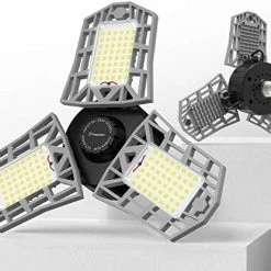 Best deal 🔥 2-Pack 3CCT LED Garage Light With 3 Deformable Panels, 60W 6000LM With E26/27 Medium Base, 3000K/4000K/6000K Selectable Triple LED Garage Lighting, Screw In LED Tri Light For Attic, Basement(Black) 🎉 -Lighting & Ceiling Fans Shop 51Nw8MK5CrL. AC