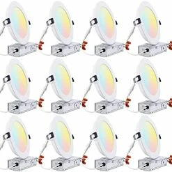 Discount 🔔 12-Pack 6 Inch LED Recessed Lighting With Junction Box, CRI90, 5CCT Dimmable Ultra-Thin Recessed Downlight, 2700K3000K3500K4000K5000K Color Temperature Selectable, ETL & ES Cool White (4000k) 🔥 -Lighting & Ceiling Fans Shop 51OZFaxSgIL. AC