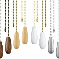 Hot Sale 🌟 8 Pieces Ceiling Fan Pull Chains Extender Wooden Pendant Pull Chain Extension For Ceiling Light Lamp Fan Chain (Walnut Color) 🥰 -Lighting & Ceiling Fans Shop 51Oj yV33jL. AC
