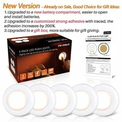 Flash Sale 👏 Ap Light Push Lights STAR-SPANGLED Mini Night Touch Light LED Puck Lights Portable Under Cabinet Lighting Battery Operated Powered DIY Stick On Lights Wireless Closet Counter Kitchen Warm White 5Pack 🥰 -Lighting & Ceiling Fans Shop 51Pzwn4OYjL