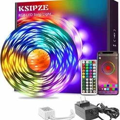 New 🔔 100ft Led Strip Lights (2 Rolls Of 50ft) RGB Music Sync Color Changing,Bluetooth Led Lights With Smart App Control Remote,Led Lights For Bedroom Room Lighting Flexible Home Decor 🔥 -Lighting & Ceiling Fans Shop 51QZNsvvDIL. AC