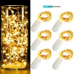 Coupon 🔥 6 Pack 7Feet Starry String Lights Waterproof Fairy String Lights 20 Micro Starry LEDs On Silvery Copper Wire CR2032 Batteries Included For Wedding Centerpiece Party 🎄 Christmas Table Decor Warm Whit 🔔 -Lighting & Ceiling Fans Shop 51RJ mGX8NL. AC