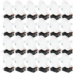 Outlet 🧨 24 Pack 6 Inch Ultra Thin LED Recessed Ceiling Lights Slim, 6000K Daylight Deluxe, Dimmable 14W=100W, 850 LM, Baffle Trim Damp Rated, Canless Wafer Thin With Junction Box ⭐ -Lighting & Ceiling Fans Shop 51RNp3KjLGL. AC 2